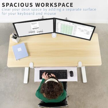 Висувна платформа для клавіатури VIVO, 69x28 см, біла, MOUNT-KB05W