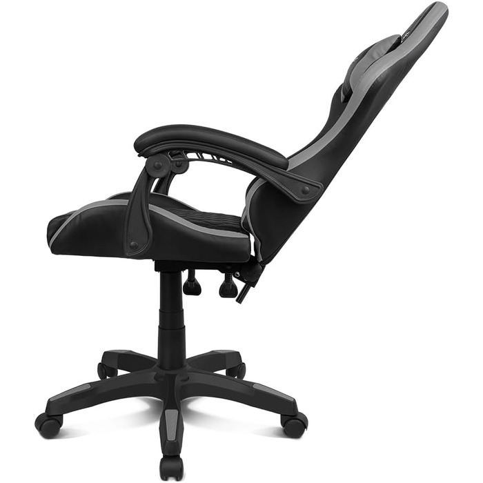 Ігровий крісло DRIFT GAMING DR35 – професійне, чорно-сіре, з підлокітниками, регульоване, з подушками для спини та шиї