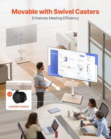 Підставка для телевізора VEVOR, поворотна, для телевізорів 81-178 см, до 40 кг, з полицею, для спальні/вітальні