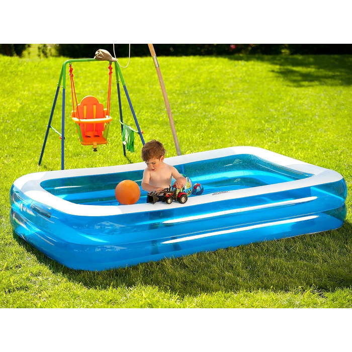 Басейн Speeron великий дитячий басейн, надувний басейн, 242 x 155 x 51 см (гігантський дитячий басейн, дитячий басейн, дитячий басейн надувний)