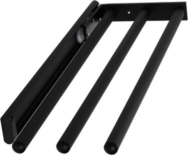 Тримач для рушників SOTECH TED, алюміній, розсувний, поворотний, чорний мат, 3-armig, 450-730 мм