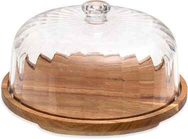 Дзеркальний піднос для тортів Vacream з кришкою, поворотний, дерев'яний Lazy Susan, для вечірок, дня народження, подарунок для кондитера (30,5 см)