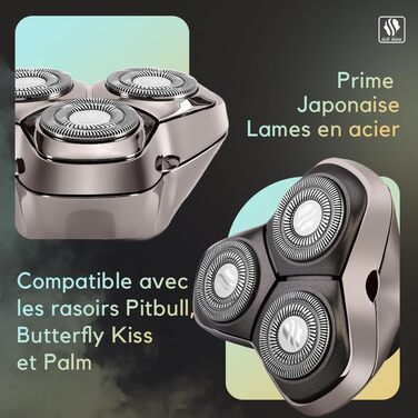 Запасні леза для бритви Skull Shaver Carver PRO (3 шт.) — сумісні з моделями Pitbull, Palm та Butterfly