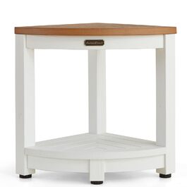 Крісло для душу Eck-Duschhocker, водонепроникне, Polyholz, біле/коричневе, з регульованими ніжками, антиковзне, для ванної кімнати