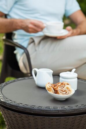 Столик-холодильник Keter Pacific Cool Bar: 3-в-1 (стіл, журнальний столик, кулер) для відпочинку на відкритому повітрі, 30л, колір коричневий