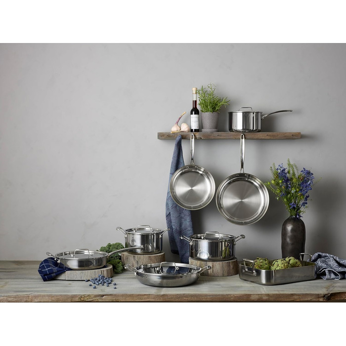 SCANPAN Fusion 5 сковорода з нержавіючої сталі індукційна 26 см | Багатошарове покриття | Для всіх типів плит | Сковорода з зручною ручкою | Придатна для духовки