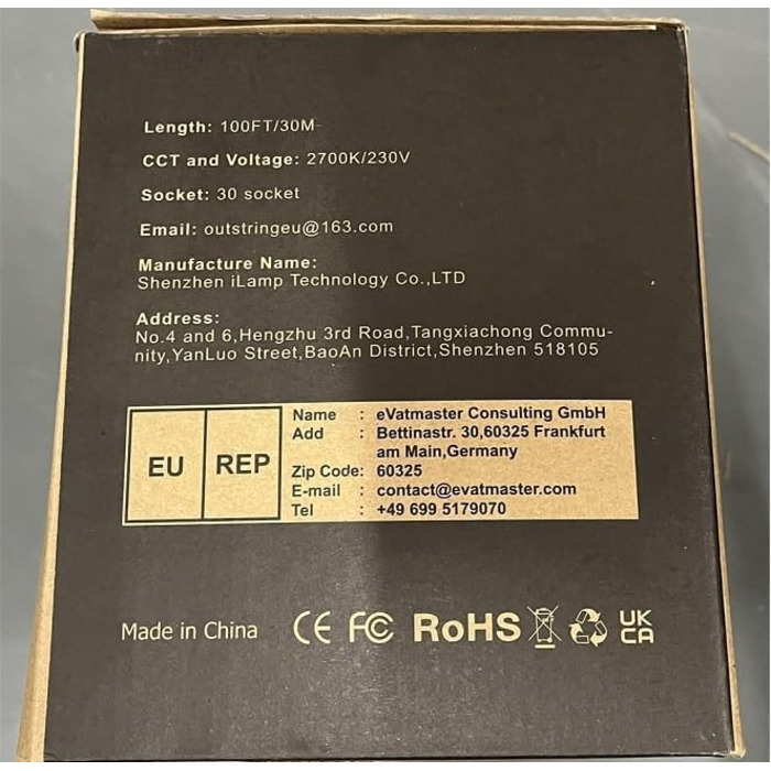 LED гірлянда Achin 15M для зовнішнього використання, тепле біле світло 2700K, 25+2 лампочки G40 E12, диммування, для саду, вечірки, тераси