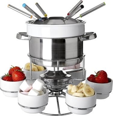 Набір для фондю Premier Housewares з нержавіючої сталі та порцеляни, білий