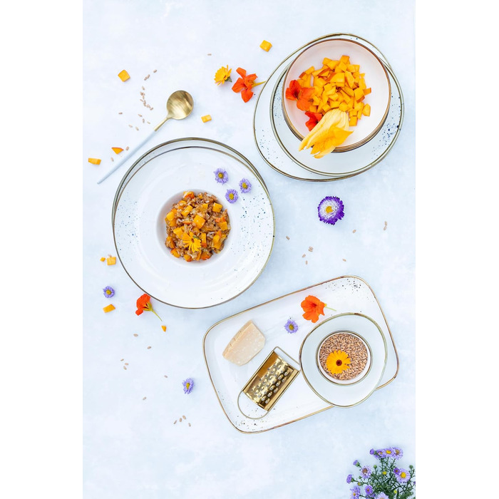 Набір кавових чашок MÄSER Pintar для 4 осіб (8 предметів), порцеляна, вінтажний стиль, коричневий