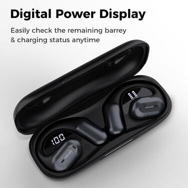 Навушники BNARQP з відкритим вухом, Bluetooth 5.3, Hi-Fi 3D Sound, IPX7, Painless, Black-S8-AU