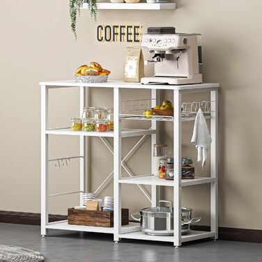 Стелаж кухонний Sogesfurniture з підставкою для мікрохвильової печі, чорний & горіх, 90x40x83 см