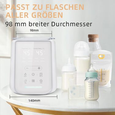 Портативний підігрівач для пляшечок, 500 мл – Швидкий нагрів за 3 хв, 24 год підтримки температури для сумішей та грудного молока (Сніжно-білий)