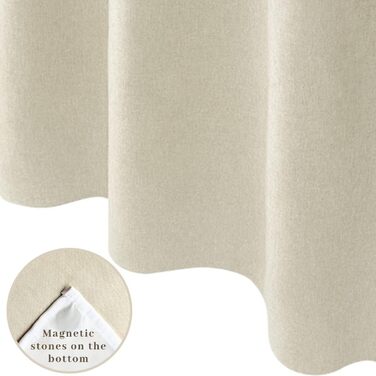 Тканинна шторка для душу з магнітними кріпленнями Snap Liner, 180x200 см (світло-бежева)
