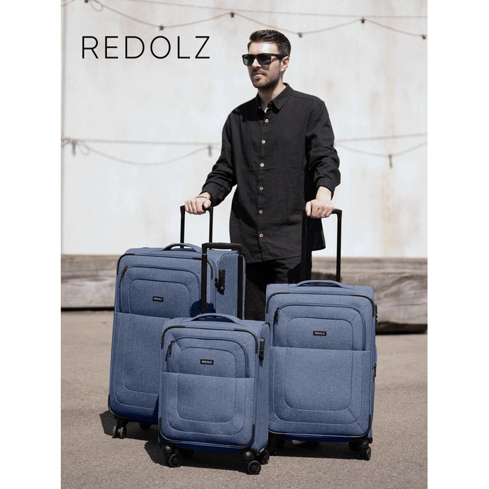 Візок REDOLZ MEDIUM Soft Shell 67 см, 4 колеса, TSA, розширюваний, синій (Essentials 12)