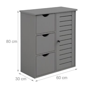 Шафка для ванної кімнати Relaxdays з 3 висувними ящиками