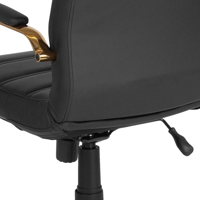 Офісний крісло Flash Furniture - крісло для шефа, біле шкіряне, з червоно-золотим каркасом, 61x58,5x103,5 см