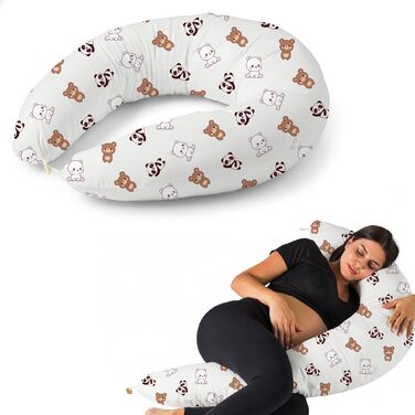 Підтримка для вагітних Stillkissen XXL 200x70 см. Подушка для годування та сну, бамбук, ергономічна, для вагітних та годуючих, з бавовняним чохлом, 100% бавовна, багатофункціональна