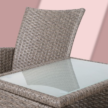 Лавка для кіно Poly Rattan кремова 143x55x88см