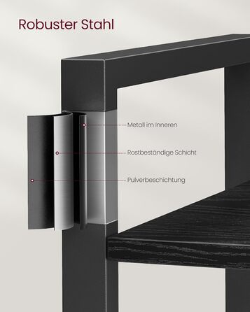 Стелаж VASAGLE з 6 полицями, сталевий каркас, для вітальні, спальні, кабінету, 30 x 80 x 186 см, індустріальний дизайн, вінтажний колір, LLS082B01