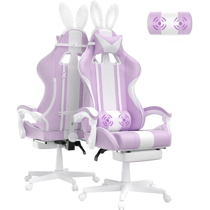 Ігрове крісло Ferghana з кролячими вухами фіолетове
