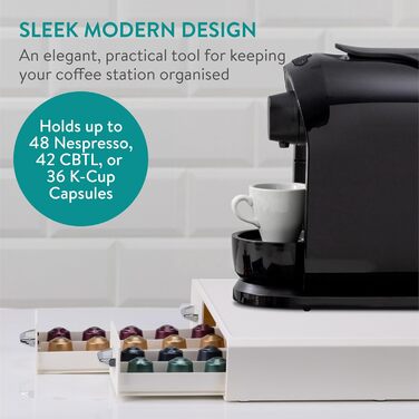 Тримач для капсул кави Navaris - органайзер для капсул Nespresso та інших стандартних розмірів (кремовий)