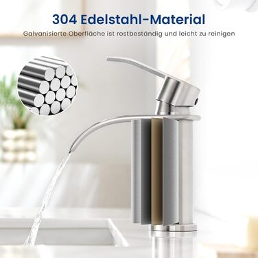 Змішувач для ванної CECIPA, нержавіюча сталь, висота виливу 86 мм, для ванної кімнати