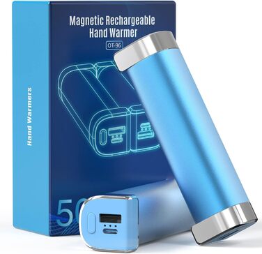 Електричні грілки для рук 5000mAh (2 шт.) - багаторазові, для дітей та дорослих, для активного відпочинку, зимовий подарунок, блакитні