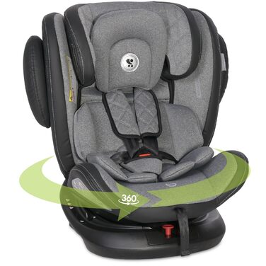 Автокрісло Lorelli Aviator, зростаюче автокрісло з Isofix - група 0/1/2/3 (0-36 кг), дитяче крісло, поворот на 360 градусів, 5-точковий ремінь безпеки, регульований підголівник, зелений (сірий світло-сірий)