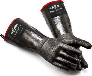 Жаростійкі рукавички для гриля подовжені RAPICCA чорні