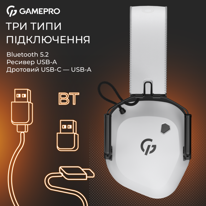 Бездротова ігрова гарнітура Gamepro Genesis Mercury Pro (HSW120W) 3-Mode