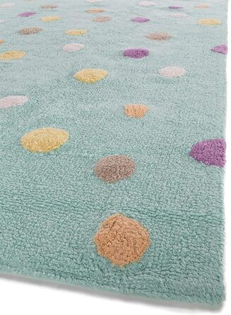 Дитячий килимок Benuta Bambini Dots, бавовна, бірюза, 120 x 180.0 x 2 см 120 см x 180 см бірюзовий