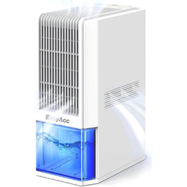 EasyAcc Електричний осушувач повітря 2000 мл, 1.3 л/день, для приміщень до 30 м², захист від цвілі та вологи, 270° циркуляція повітря, ефективне осушення при температурі нижче 15°C, для підвалу, ванної кімнати, шафи, кремово-білий