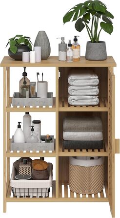 Бамбуковий шафка Bellamio Newa Badregal для ванної кімнати – 5 полиць, 140x33x33 см