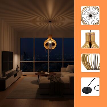 Підвісна лампа Relaxdays з дерев'яними плафонами