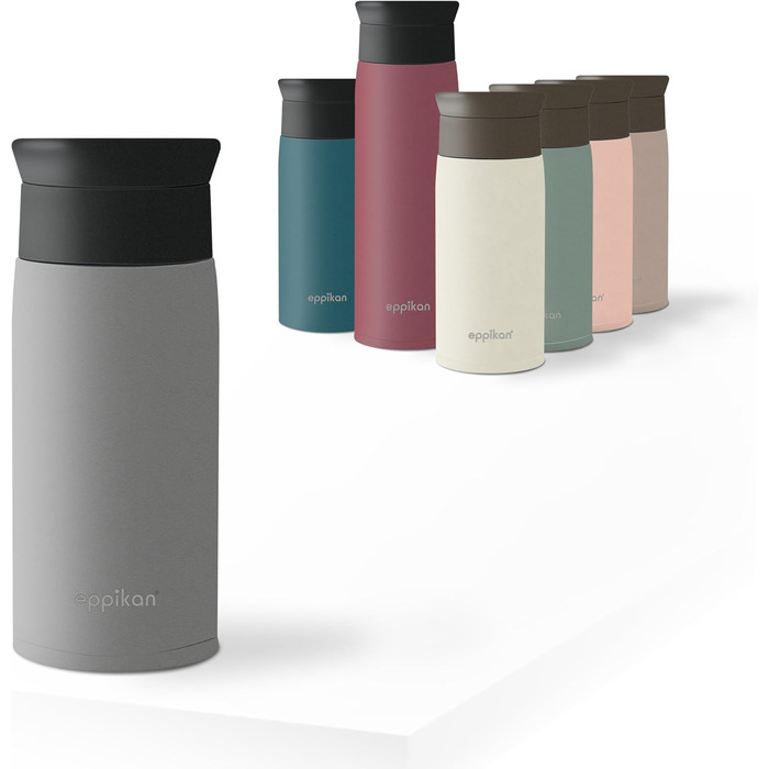 Термокружка EPPICAN EppiToGo з нержавіючої сталі, 500 мл, Travel Mug, для подорожей та авто, витоки неможливі, гігієнічне відкриття 360° (Executive Grey)