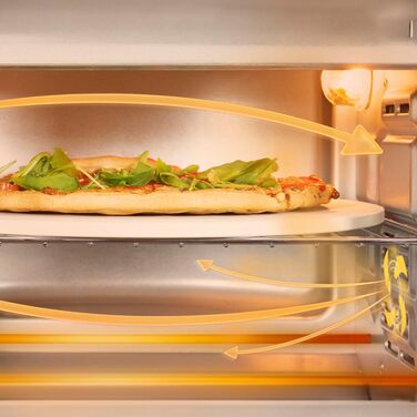 Піч Cecotec Bake & Toast 2600 White: 26л, 4 піци, 1550Вт, камінь для піци, 6 функцій, крихтосховище, підсвітка, подвійне скло | Біла