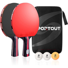 Ракетки для настільного тенісу Sportout з 3 м'ячами для початківців