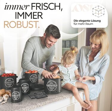 Набір контейнерів для зберігання продуктів IDEALTASTIC® Premium [3 шт по 500г] - Герметичні банки для кави, цукру, борошна (чорний)