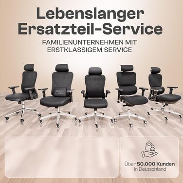 Ергономічне крісло Galahad (Чорний) - офісне, для ігор, регульоване, до 150 кг