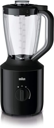 Блендер Braun PowerBlend 3 JB 3150 BK, скло 1,5 л, 800 Вт, чорний, Chop & Mix