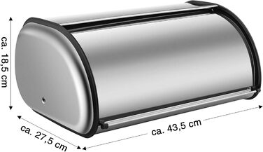 Хлібниця з нержавіючої сталі Ribelli, кришка для рулонів, 43,5x27,5x18,5 см, для хліба, булочок, печива