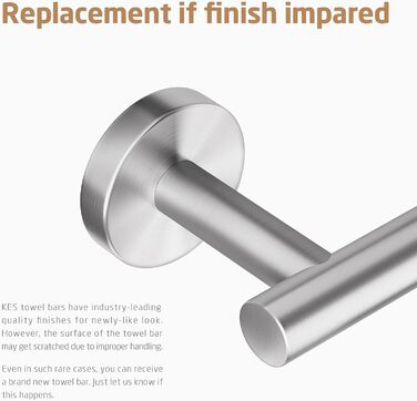 Тримач для рушників настінний, нержавіюча сталь SUS304, 70 см, щітка, KES A2000S70B-2