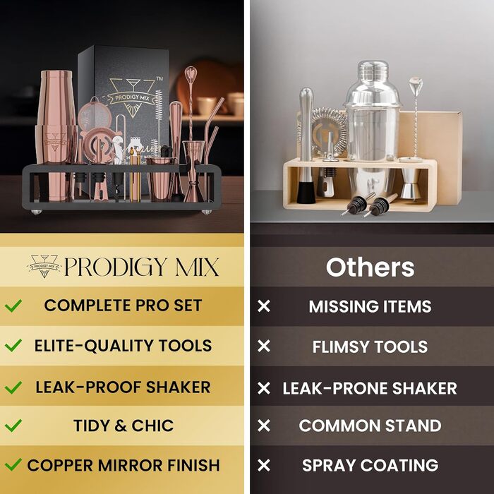 Набір бармена Elite Mixology: Шейкер Boston 20 предметів з підставкою, з нержавіючої сталі. Комплект для приготування коктейлів, барменський аксесуар, рецепти в подарунок