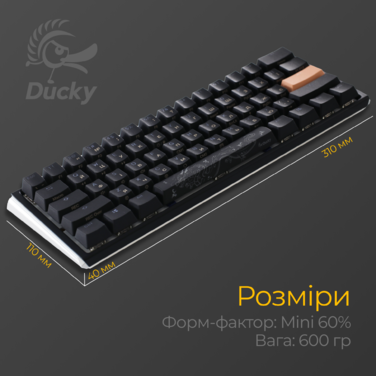 Механічна клавіатура Ducky One 3 Mini Cherry MX Brown RGB Black UA