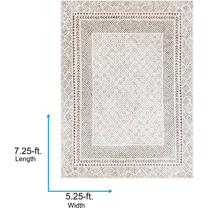 Килим Сурья Монако для спальні, вітальні, їдальні, передпокою - Сучасний килим в стилі бохо з геометричним малюнком - М'який скандинавський килим для вітальні східний-килим 200x274 см великий килим бежевий (160x220 см)