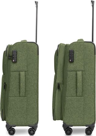 М'який кейс REDOLZ MEDIUM 67 см, 4 колеса, TSA, Expandable, Olive (Essentials 12, 3 шт. Встановлений)