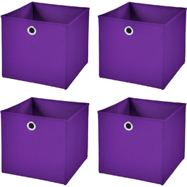 Набір StickandShine з 4 складних коробок 28 x 28 x 28 см Складна коробка для зберігання (фіолетова)