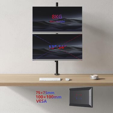 Тримач для монітора Duronic DMT252VX1 | Підставка для 2 моніторів до 27