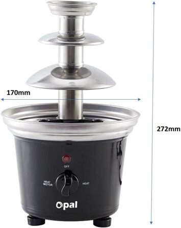 Шоколадний фонтан Opal - фонтан з нержавіючої сталі, електричний 3-ярусний, 500 мл, 90 Вт, для бранчу, вечірок, свят (OCF17)