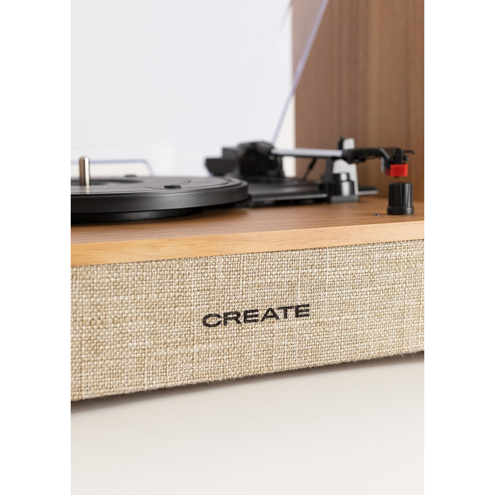 Програвач вінілу CREATE Salbeigrün з Bluetooth, USB, SD, MicroSD, Mp3, натуральне дерево, PRO
